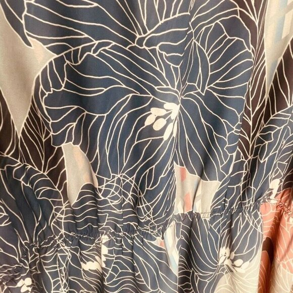 Pink Martini | Floral Sleeveless Midi Dress Navy Multi Boho Resort Size L | EUC - Picture 8 of 12